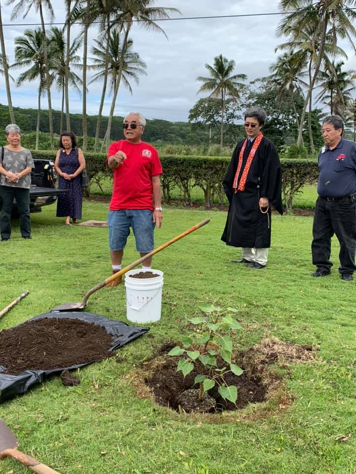 Earl Mukai at the planting ceremony