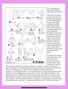 Peace Day folding crane