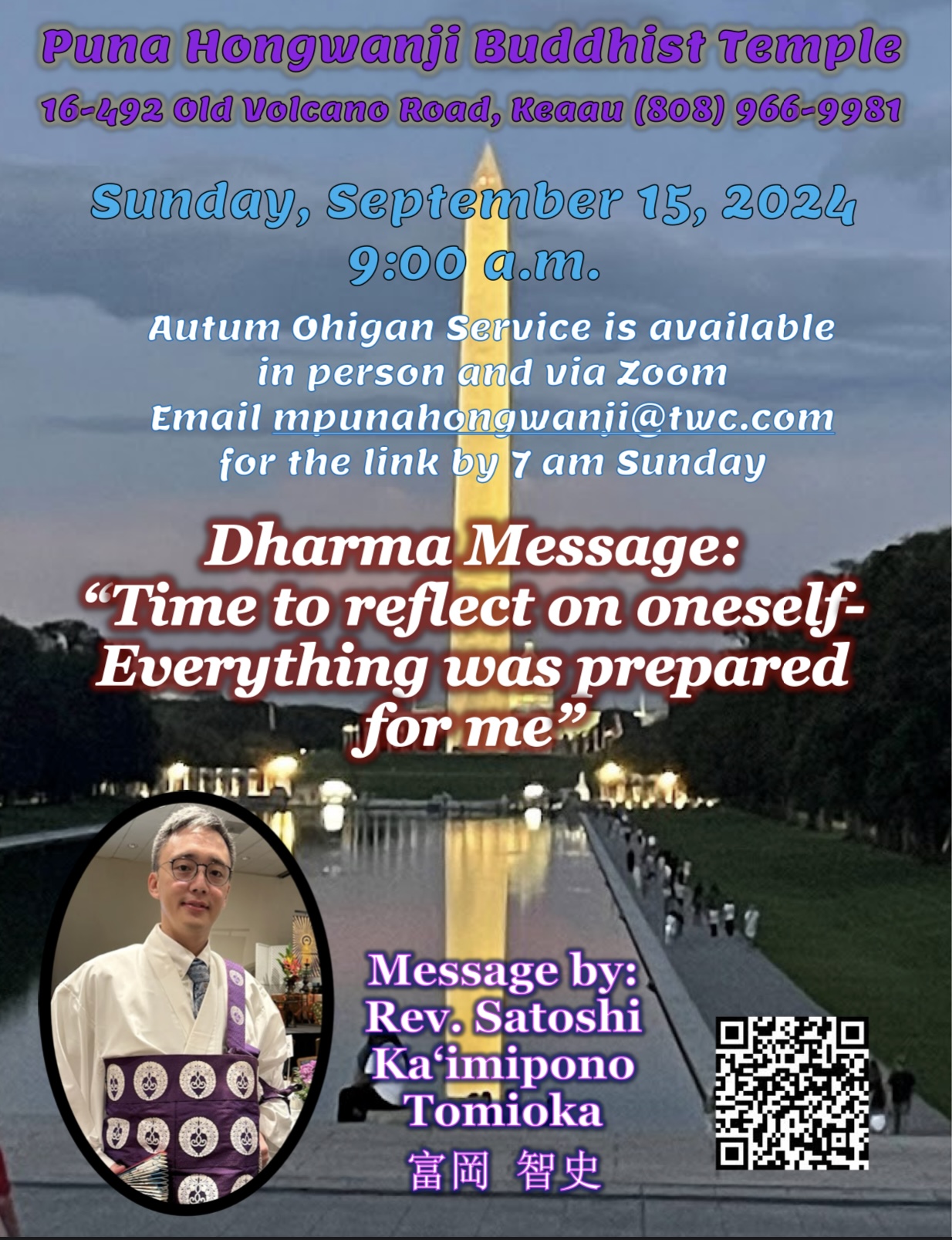 Fall Ohigan Autumn Ohigan Service – Sunday, September 15, 2024 9:00 a.m. | Puna ...